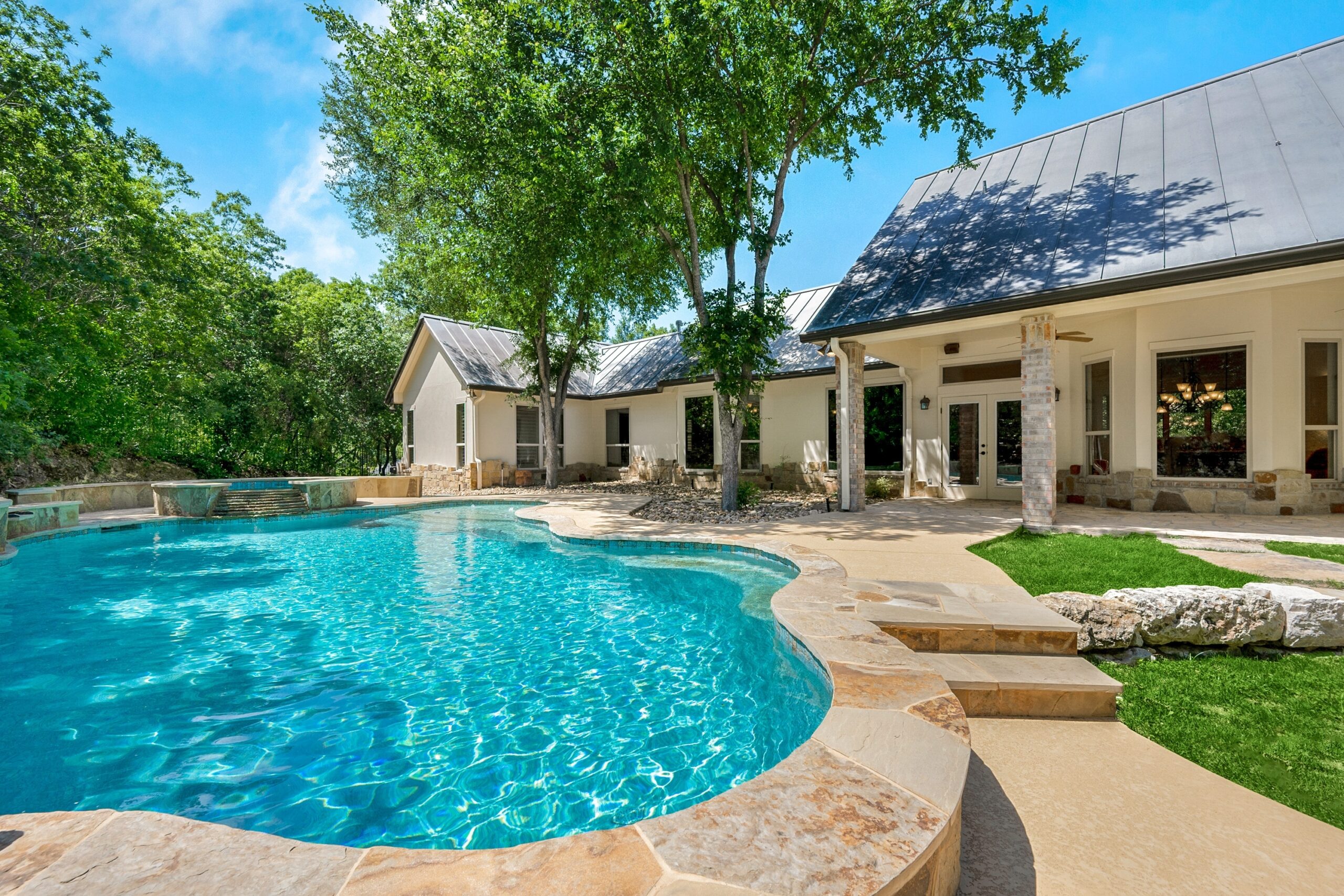 backyard home with a pool 