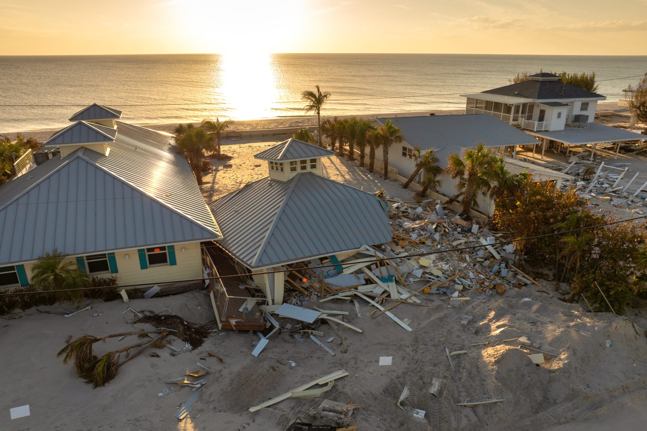 destroyed beach house ocean 
